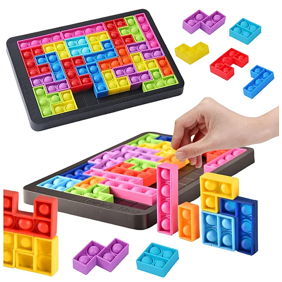Tetris Pop-It žaidimas-galvosūkis 3in1 Stalo ir sporto žaidimai