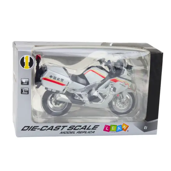 Metalinis baltas motociklas Žaisliniai motociklai