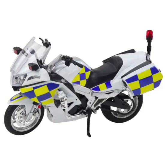 Metalinis baltas policijos motociklas Žaisliniai motociklai