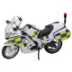 Metalinis baltas policijos motociklas Žaisliniai motociklai
