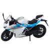 Baltas/mėlynas metalinis sportinis motociklas Žaisliniai motociklai