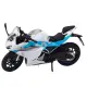 Baltas/mėlynas metalinis sportinis motociklas Žaisliniai motociklai