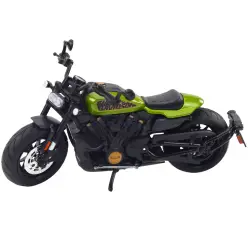 Chopper juodas/žalias metelinis motociklas