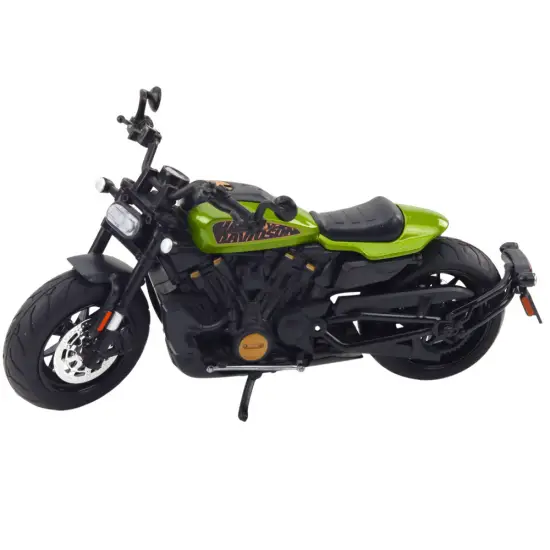 Chopper juodas/žalias metelinis motociklas Žaisliniai motociklai
