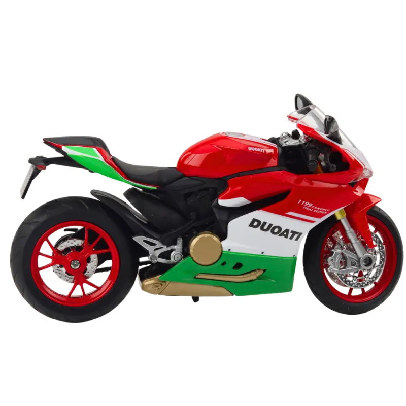 Metalinis raudonas/žalias motociklas Žaisliniai motociklai
