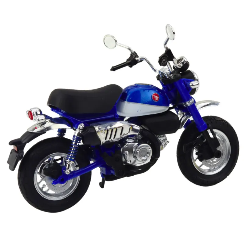 Retro klasikinis mėlynas metalinis motociklas Žaisliniai motociklai