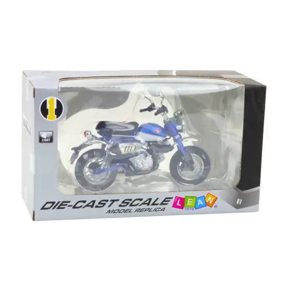 Retro klasikinis mėlynas metalinis motociklas Žaisliniai motociklai