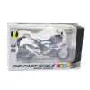 Metalinis baltas sportinis motociklas Žaisliniai motociklai