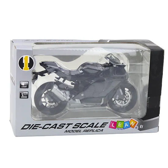 Sportinio juodo motociklo modelis Žaisliniai motociklai