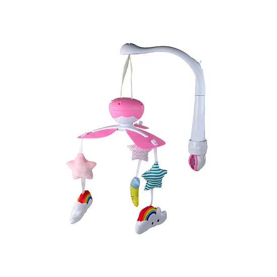 Kūdikių lovelės karuselė „Sky Sound Pink“ Kūdikiams