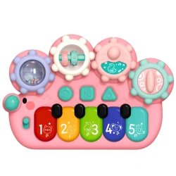 Rožinis interaktyvus fortepijonas vaikams „Gears Pink“