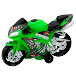 Lenktyninis žalias motociklas