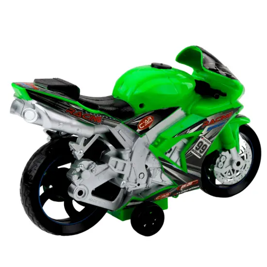 Lenktyninis žalias motociklas Žaisliniai motociklai