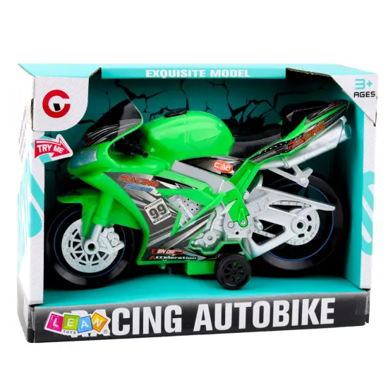 Lenktyninis žalias motociklas Žaisliniai motociklai