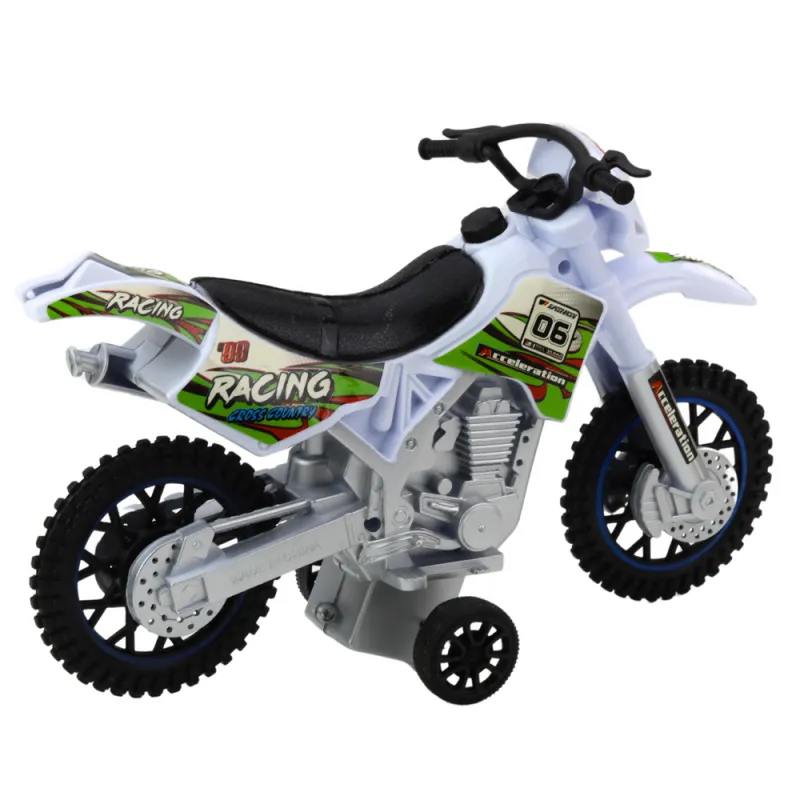 Baltas motokrosinis motociklas Žaisliniai motociklai