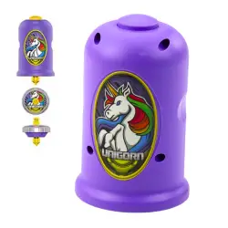 Violetinis skraidantis diskas Unicorn Spinner Launcher rinkinys