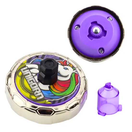 Violetinis skraidantis diskas Unicorn Spinner Launcher rinkinys Stalo ir sporto žaidimai