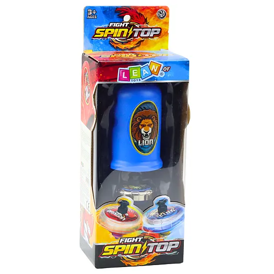 Mėlynas paleidimo įtaisas ir sukamas žaislas „Lion Spinner Launcher“ rinkinys Stalo ir sporto žaidimai