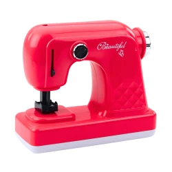 Žaislinė šviesiai rožinė siuvimo mašina