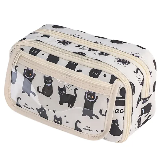 White pencil case Black cats 21 cm Pennants