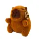 Rusva mokyklinė kuprinė Capybara su raktų pakabuku ir ženkliukais 25 l, 42 cm Kuprinės ir krepšiai