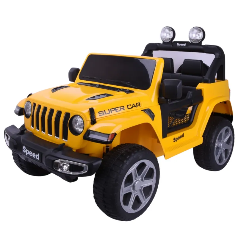 Geltona akumuliatorinė transporto priemonė 4x4