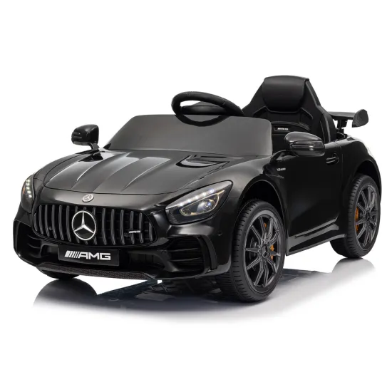 Juodas Mercedes GTR akumuliatorinis automobilis