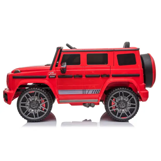 Raudonas Mercedes G63 akumuliatorinis automobilis