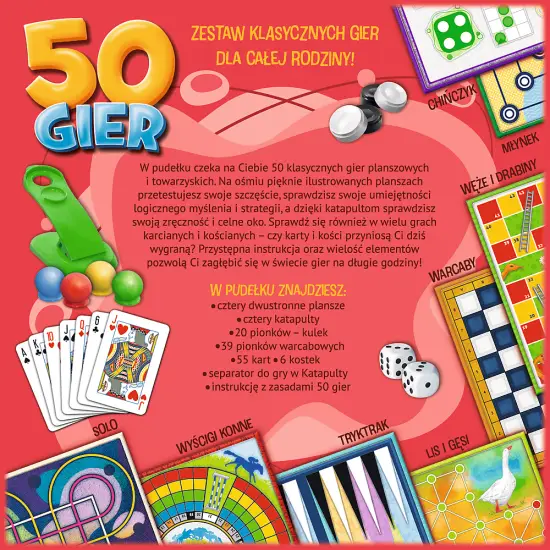 Žaidimų rinkinys KALEIDOSCOPE – 50 žaidimų Trefl 02116 Stalo ir sporto žaidimai