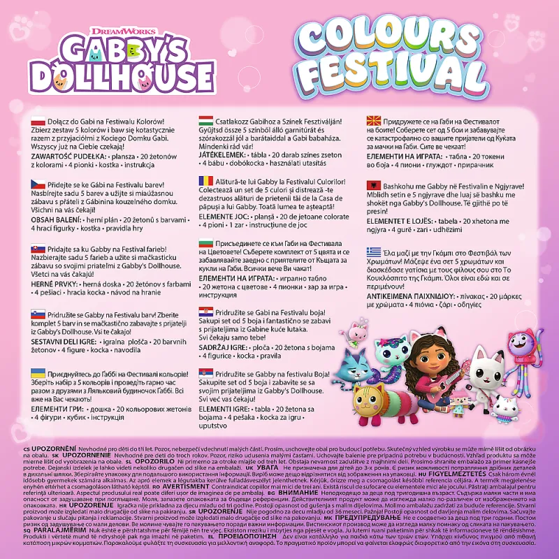 Värien festivaali – Gabby's Dollhouse Trefl 02594 peli Lauta- ja urheilupelit