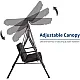 Three-person Garden Swing Rocking Cushions Mattress Black
