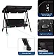 Three-person Garden Swing Rocking Cushions Mattress Black
