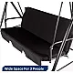 Three-person Garden Swing Rocking Cushions Mattress Black