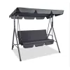 Three-person Garden Swing Rocking Cushions Mattress Gray