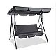 Three-person Garden Swing Rocking Cushions Mattress Gray