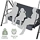 Three-person Garden Swing Rocking Cushions Mattress Gray