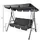 Three-person Garden Swing Rocking Cushions Mattress Gray