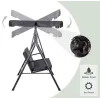 Three-person Garden Swing Rocking Cushions Mattress Gray