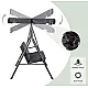 Three-person Garden Swing Rocking Cushions Mattress Gray