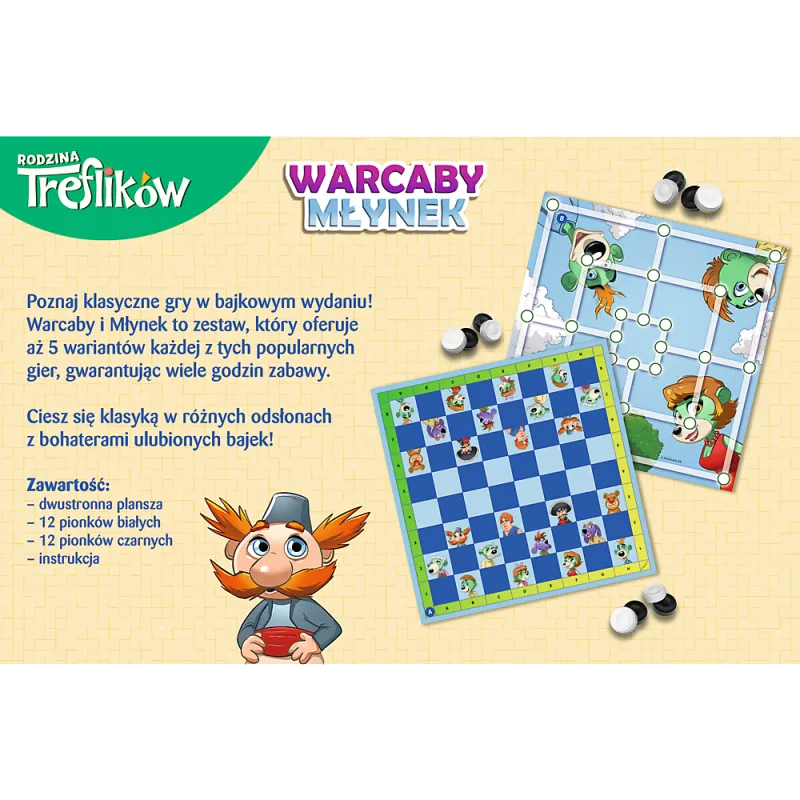 GRY – Warcaby i młyn Trefl Family Trefl 02658 Gry planszowe i sportowe