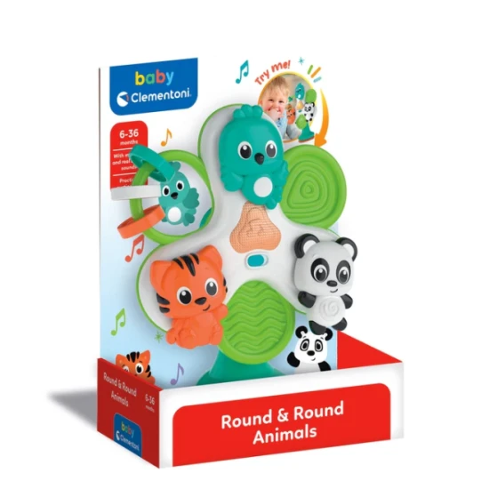 Laimingų gyvūnų karuselė (lenkų kalba) Clementoni 17952 Kūdikiams