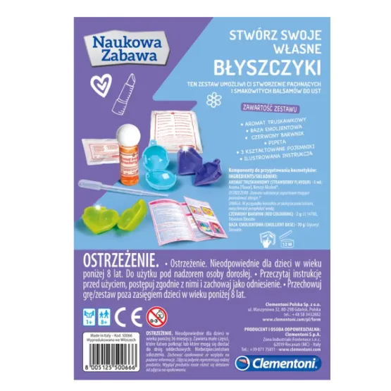 Mokslinis žaidimas lūpų balzamo laboratorijos rinkinys Clementoni 50066