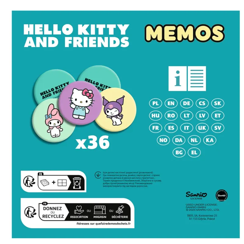 Vaikų žaidimas Memos Hello Kitty Trefl 02898 Stalo ir sporto žaidimai