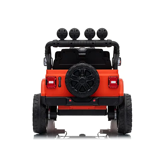 Vaikiškas oranžinis akumuliatorinis visureigis Jeep Rubicon DK-JWR558