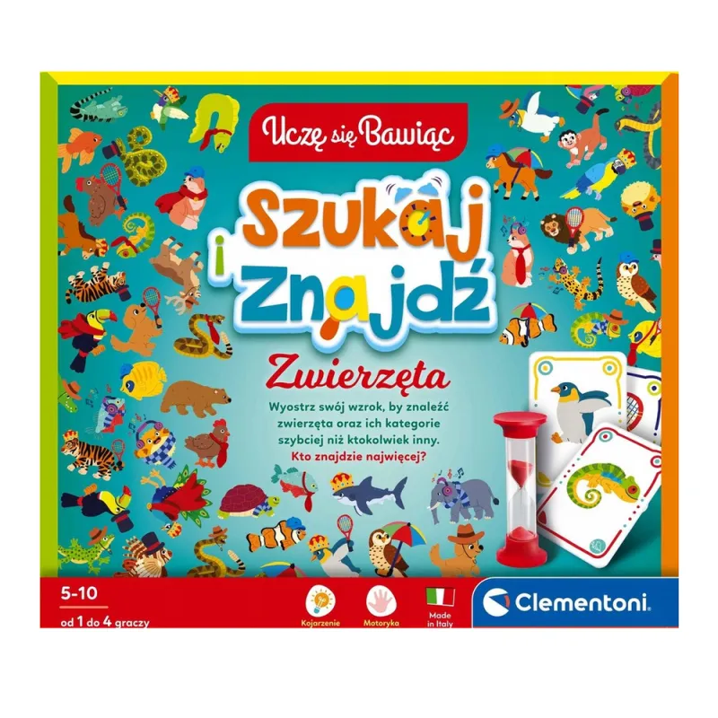 Stalo žaidimas Ieškok ir rask gyvūnus lenkų kalba Clementoni 50291