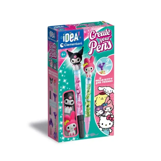 Mini rašiklių gaminimo rinkinys Hello Kitty ir draugai Clementoni 18431