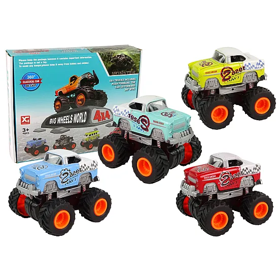 4x4 Classic Large Wheel Model 4 Colours Žaisliniai automobiliai