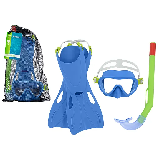 Mėlynas nardymo rinkinys su pelekais Bestway 25039