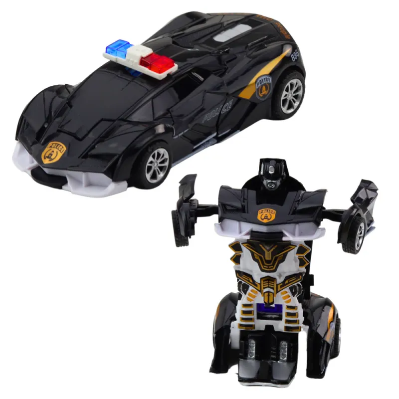 Auto Robot 2in1 Sports Police Car Drive Mix Žaisliniai automobiliai