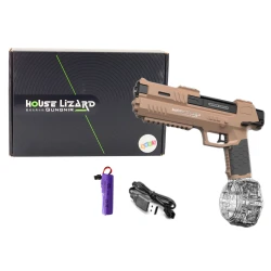 Automatinis rudas vandens šautuvas su permatomu konteineriu